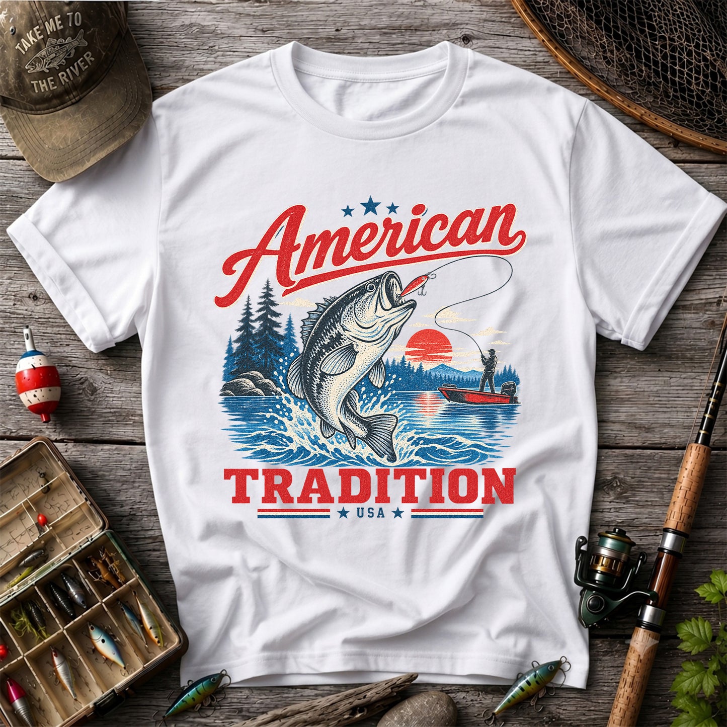 American Tradition Bass Fishing Graphic T-Shirt
