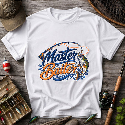 Master Baiter Funny Fishing Rod and Jumping Fish T-Shirt