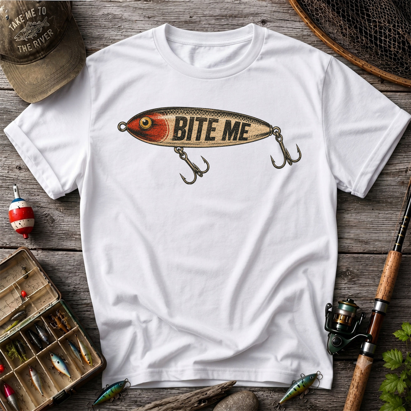 Bite Me Funny Fishing Lure T Shirt