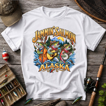 Salmon Music Band Alaska Fishing Graphic T-Shirt