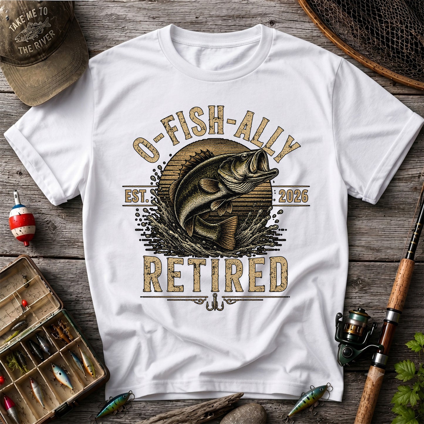 O-Fish-Ally Retired Bass Fishing T-Shirt