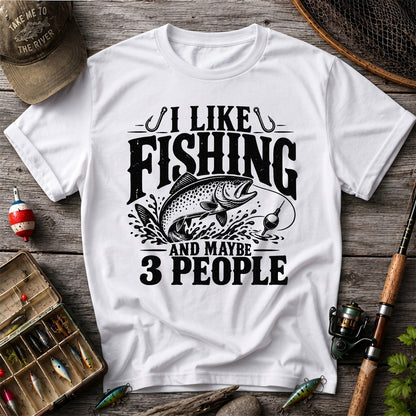 Funny Trout Fishing Three People Graphic T-Shirt