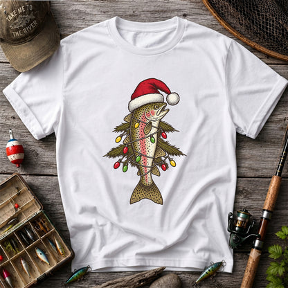 Christmas Trout Tree Fishing Graphic T-Shirt