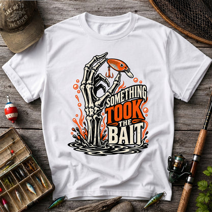 Skeleton Took the Bait Fishing Lure Gothic Graphic T-Shirt