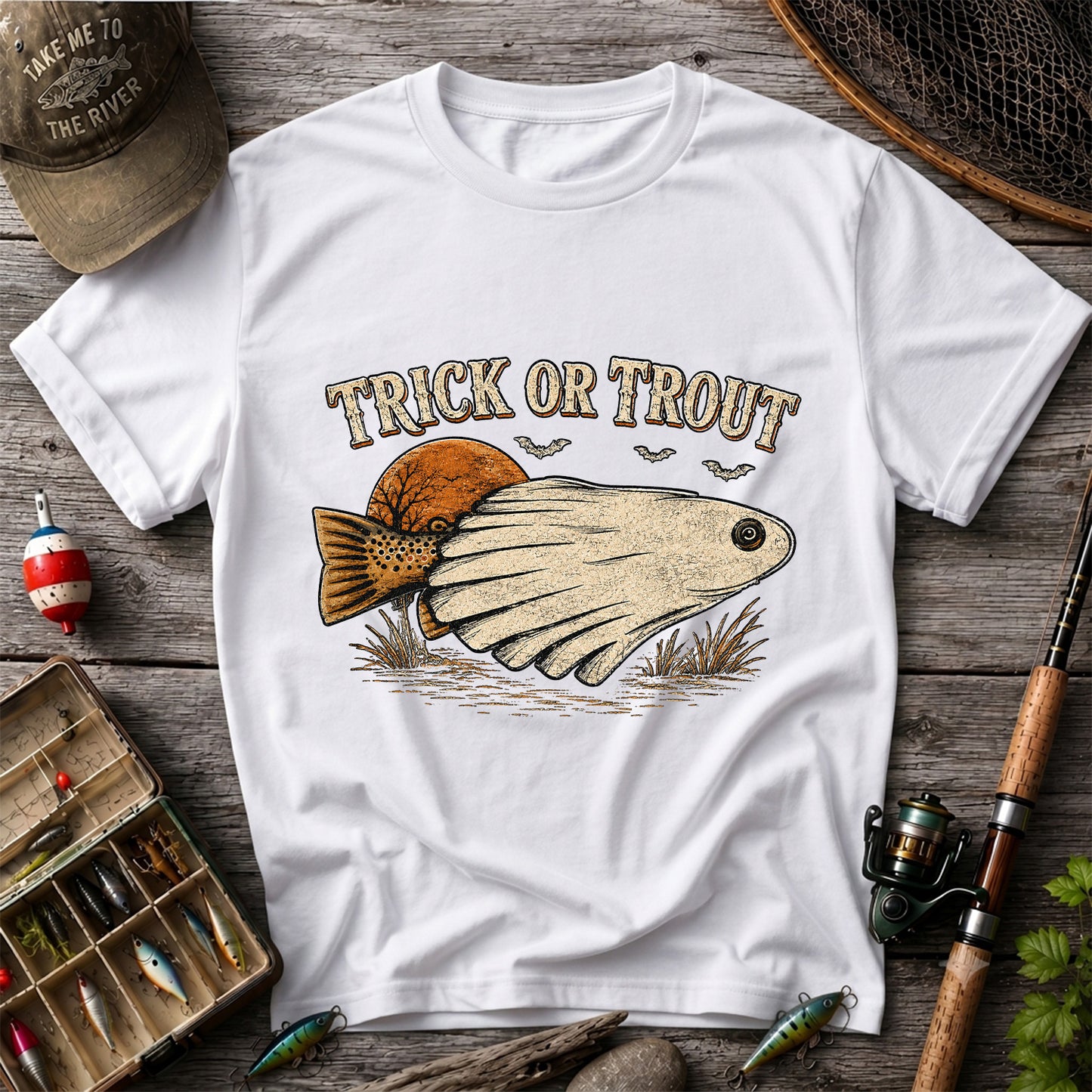 Trick or Trout Halloween Fishing T Shirt