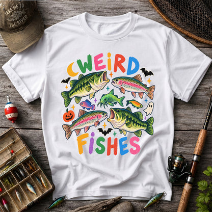 Weird Fishes Halloween Bass and Rainbow Trout Fishing T-Shirt