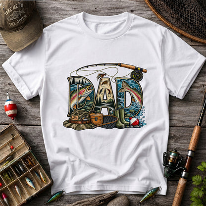 Dad Rainbow Trout Fly Fishing Vintage Graphic T-Shirt
