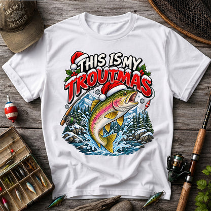 This Is My Troutmas Rainbow Trout Christmas Fishing T-Shirt
