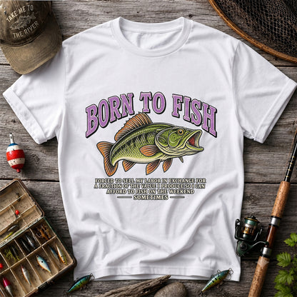 Born to Fish Funny Bass Fishing Graphic T-Shirt