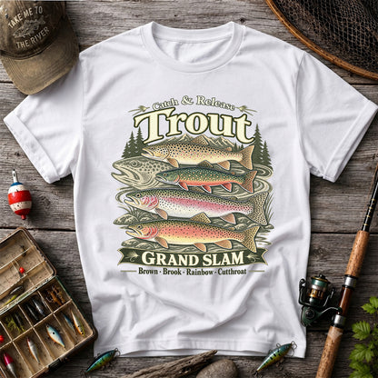 Catch and Release Trout Grand Slam Fishing Graphic T-Shirt