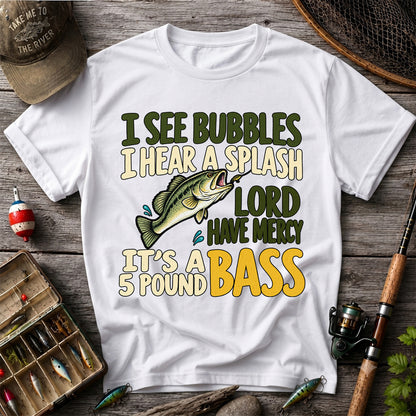 Five Pound Bass Fishing Humor Graphic T-Shirt