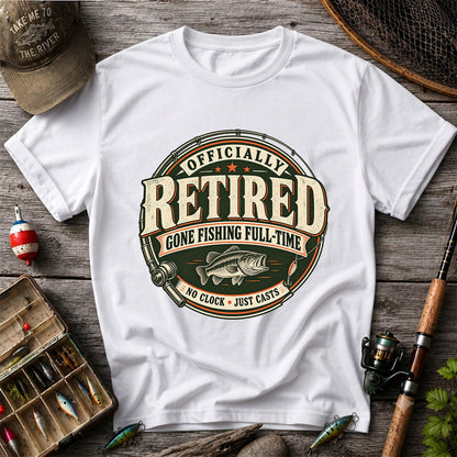 Officially Retired Gone Fishing Full-Time Bass Fishing T-Shirt