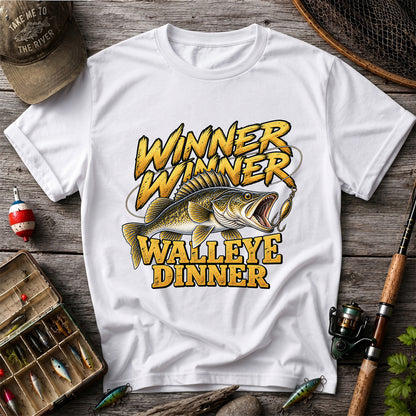 Winner Winner Walleye Dinner Funny Fishing Graphic T-Shirt