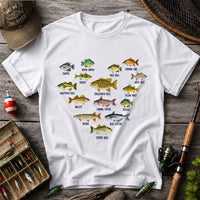 Freshwater Fish Species Chart Fishing Graphic T-Shirt