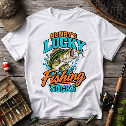 Henry's Lucky Fishing Socks Jumping Bass Graphic T-Shirt