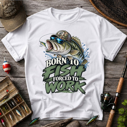 Born to Fish Forced to Work Bass Graphic T-Shirt