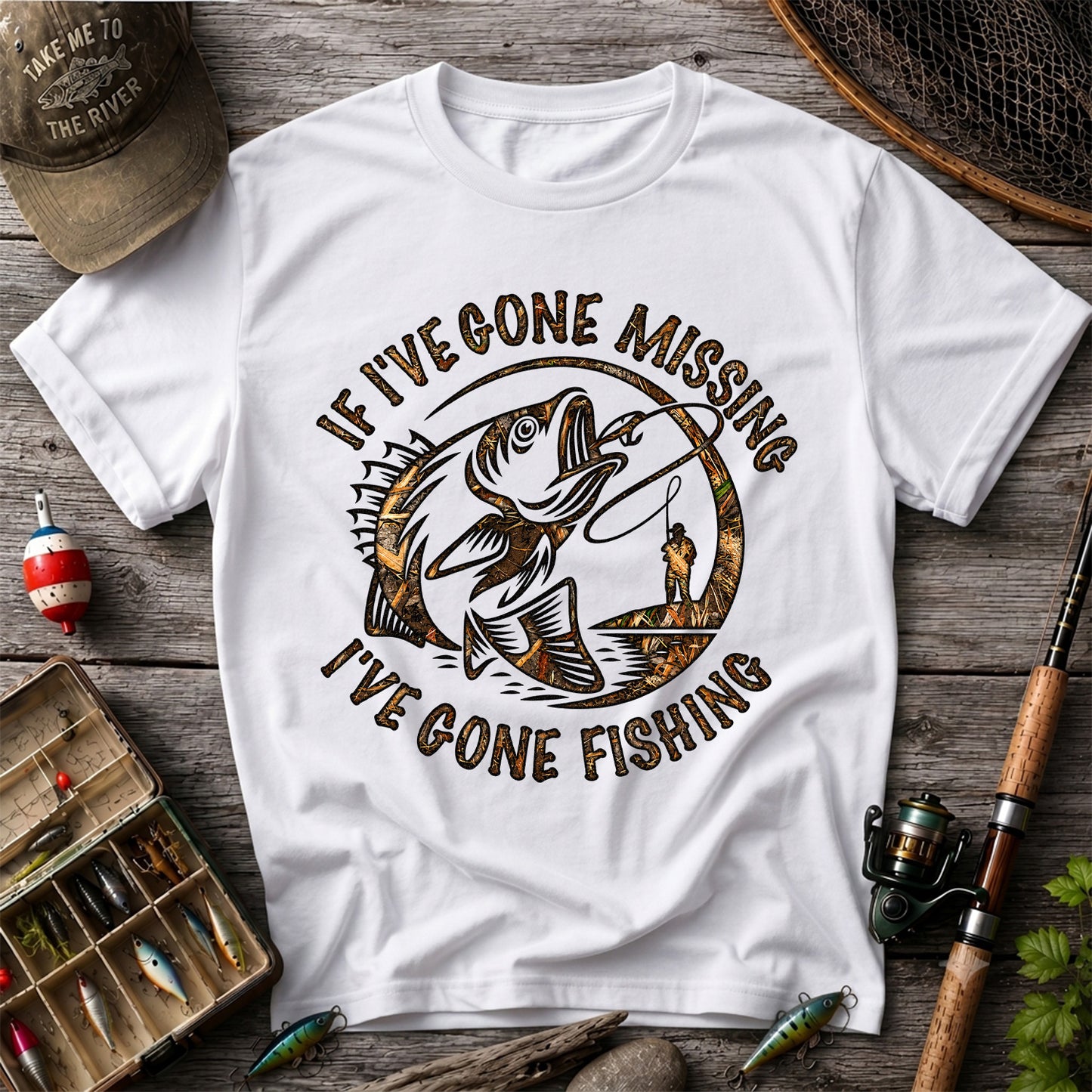 If I've Gone Missing I've Gone Fishing Bass Graphic T-Shirt
