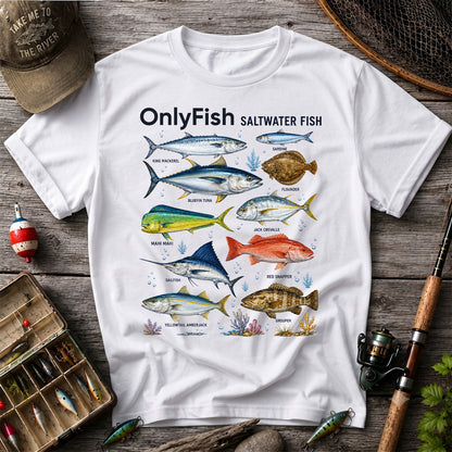 OnlyFish Saltwater Fish Identification T-Shirt