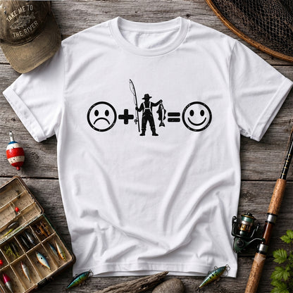 Fishing Turns Sad Face Into Happy Face Graphic T-Shirt