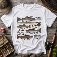 The Trout Species Chart Vintage Fly Fishing Graphic T-Shirt