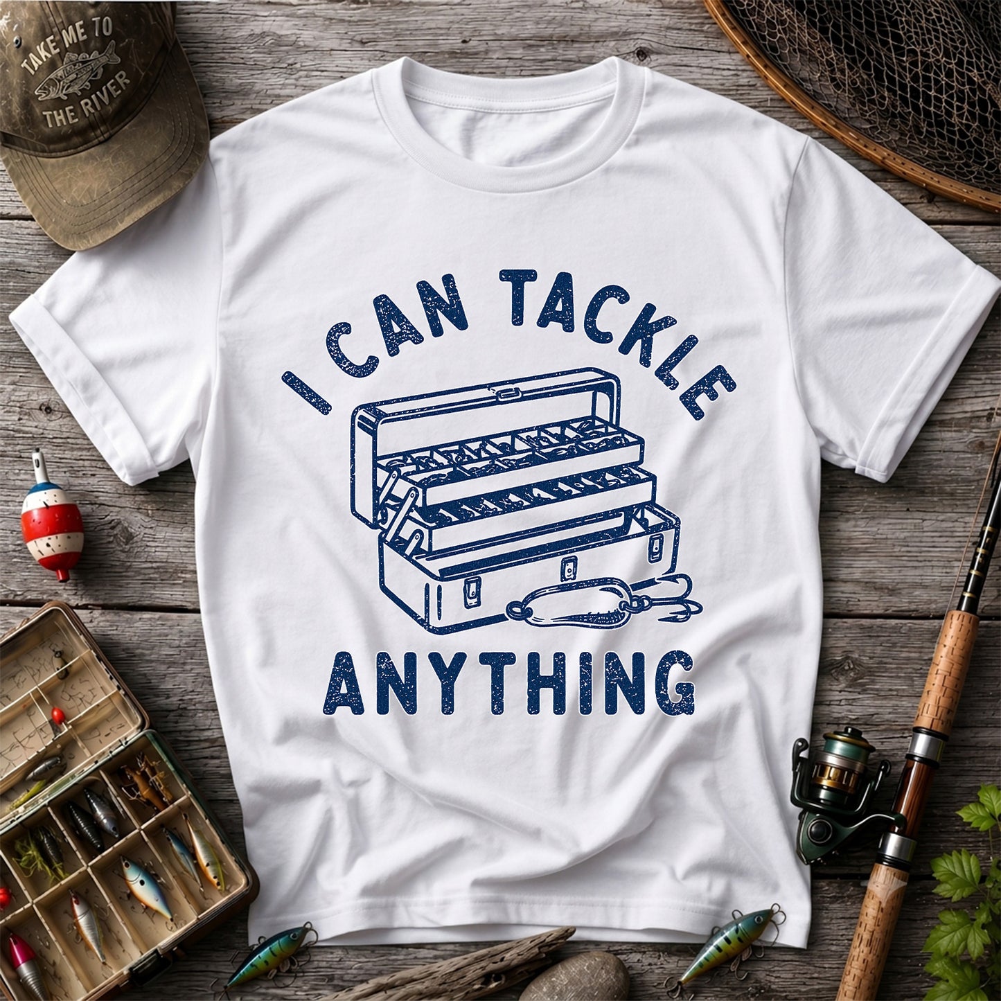 I Can Tackle Anything Tackle Box Funny Fishing T-Shirt