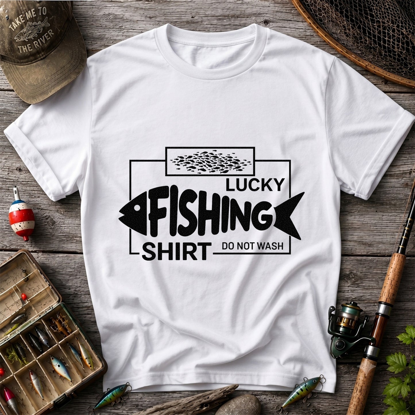 Lucky Fishing Shirt Do Not Wash Funny Fish Graphic T-Shirt