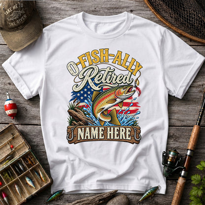 Retired Rainbow Trout American Flag Fishing T-Shirt