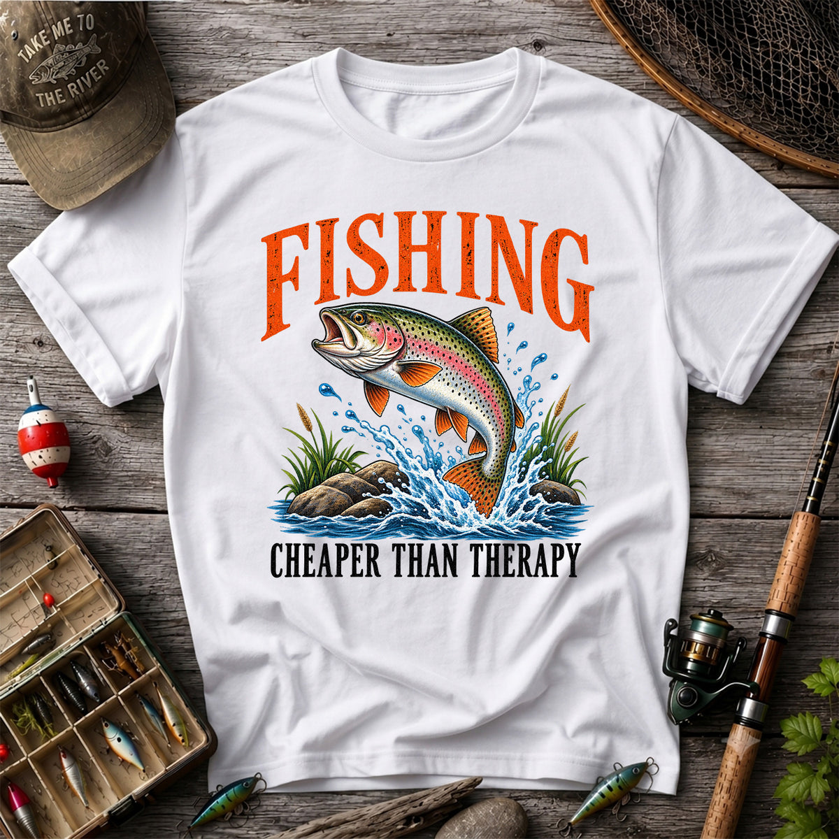Fishing Cheaper Than Therapy Rainbow Trout Funny T-Shirt