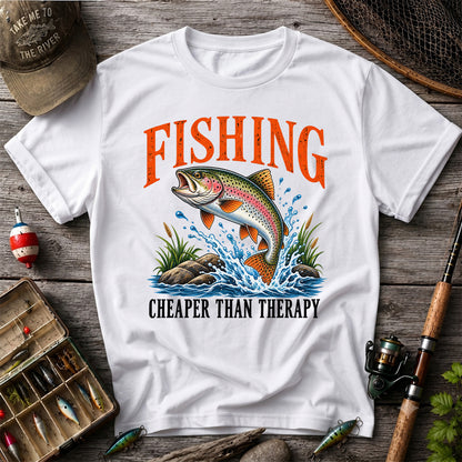 Fishing Cheaper Than Therapy Rainbow Trout Funny T-Shirt