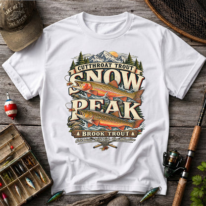 Cutthroat Trout Snow Peak Brook Trout Fishing Graphic T-Shirt