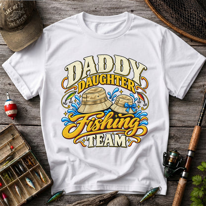 Dad Daughter Fishing Team Family Fishing Graphic T-Shirt