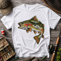 Rainbow Trout Mountain Lake Fishing Scene Graphic T-Shirt