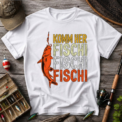 Komm Her Fischi Fischi Funny Catfish Fishing Graphic T-Shirt