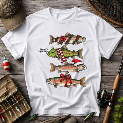 Christmas Trout Fishing Holiday Graphic T-Shirt