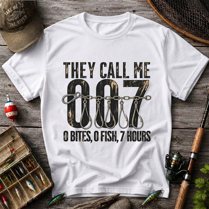 Zero Bites Fishing Hook Funny Graphic T-Shirt