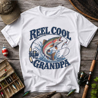 Reel Cool Grandpa Trout Fishing Graphic T-Shirt
