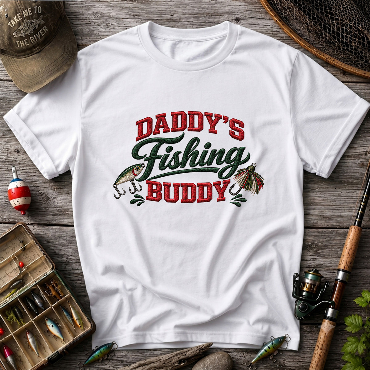 Daddy's Fishing Buddy Funny Fishing Graphic T-Shirt