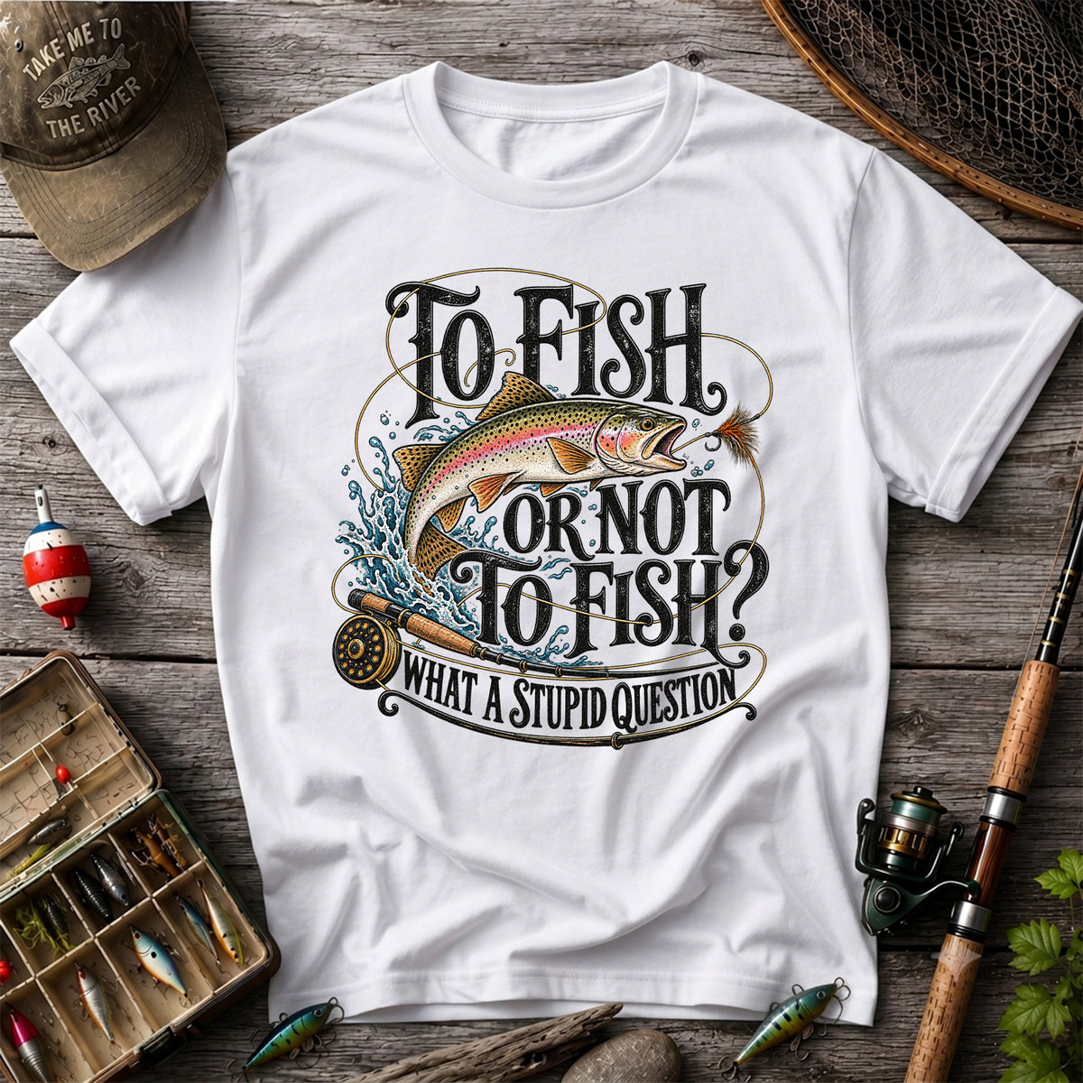 To Fish or Not to Fish What a Stupid Question Rainbow Trout T-Shirt