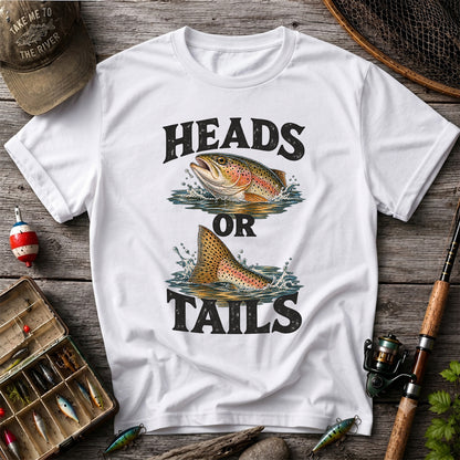 Rainbow Trout Heads or Tails Fishing Graphic T-Shirt