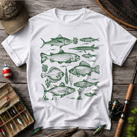 Vintage Freshwater and Saltwater Fish Collection Graphic T-Shirt