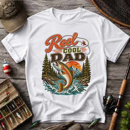 Reel Cool Dad Trout Fishing Graphic T-Shirt