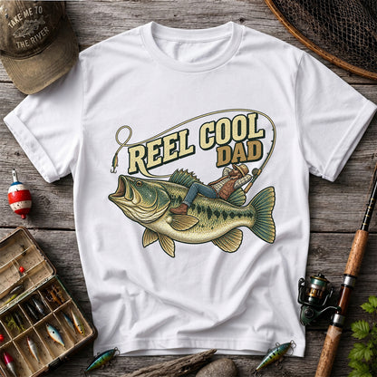 Reel Cool Dad Bass Fishing Father's Day T-Shirt