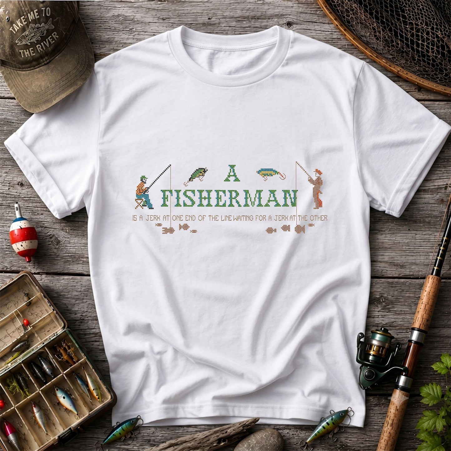 A Fisherman Jerk at Both Ends Funny Fishing T-Shirt