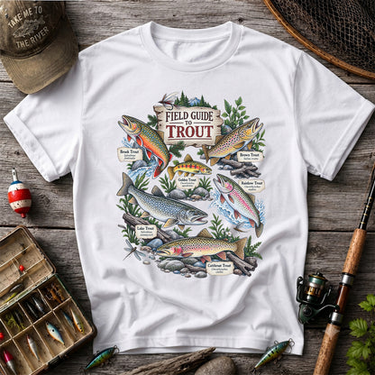 Field Guide to Trout Vintage Freshwater Fishing Graphic T-Shirt