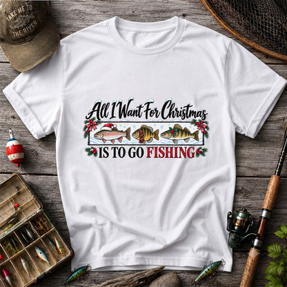 Christmas Freshwater Fish Fishing Graphic T-Shirt