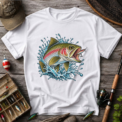 Rainbow Trout Striking a Fishing Lure Graphic T-Shirt