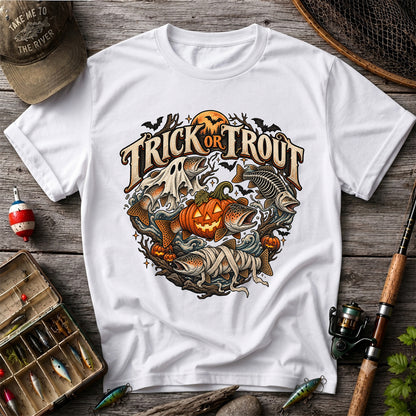 Trick or Trout Haunted Fish Halloween Fishing T-Shirt