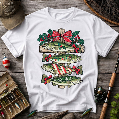 Christmas Bass Fishing Sign Holiday Graphic T-Shirt