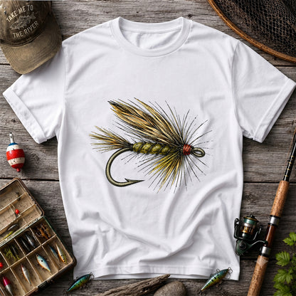 Vintage Fly Fishing Lure and Hook Graphic T-Shirt