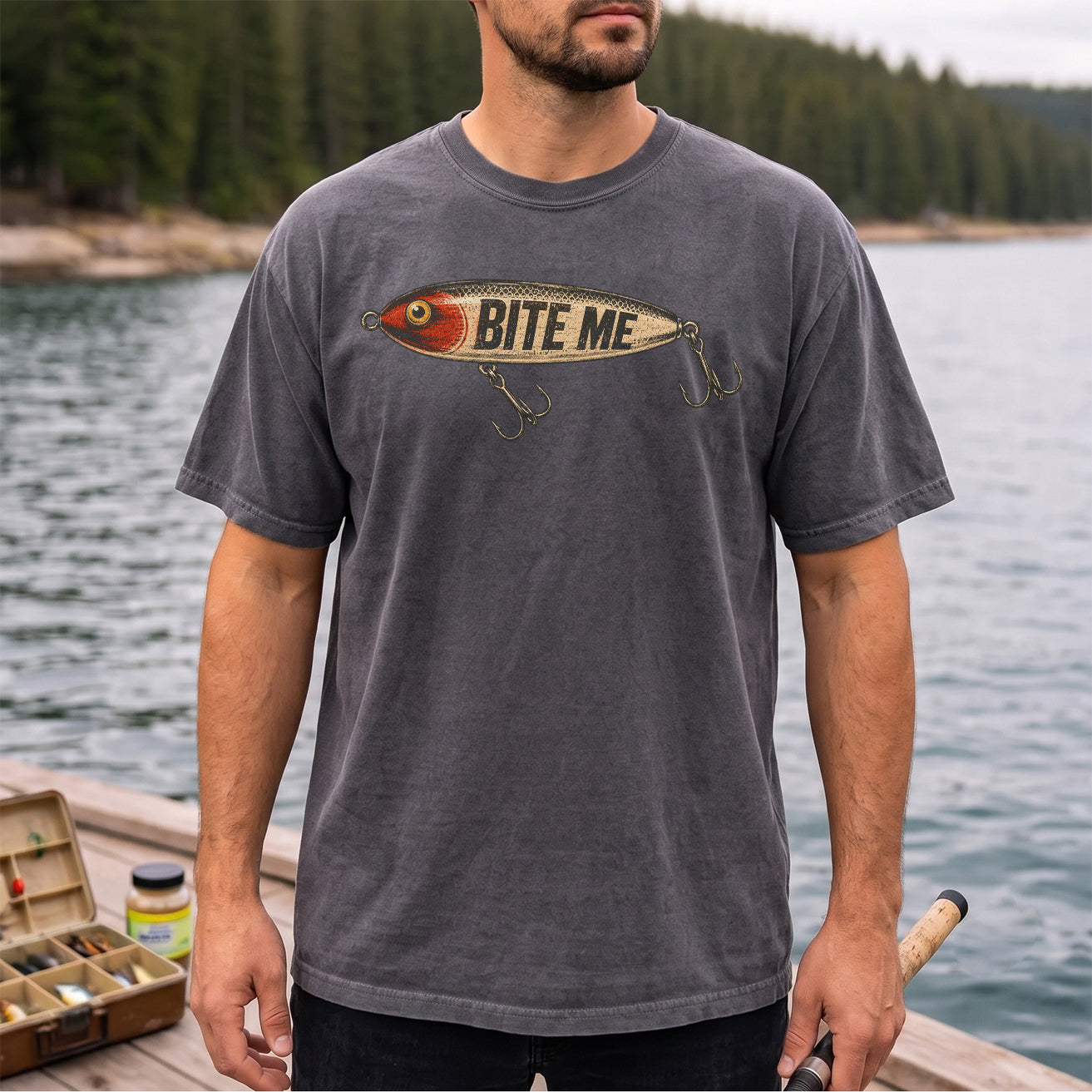 Bite Me Funny Fishing Lure T Shirt